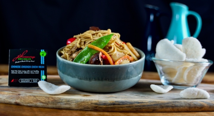 Chinese chicken chow mein made using our Chinese chicken chow Mein recipe kit