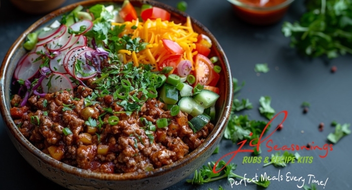 Beef Taco Bowl Recipe made with JD Seasonings